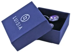 LUISIA® Kronen Ohrringe "Vivana" mit Swarovski® Element | Montana - Ozeanblau