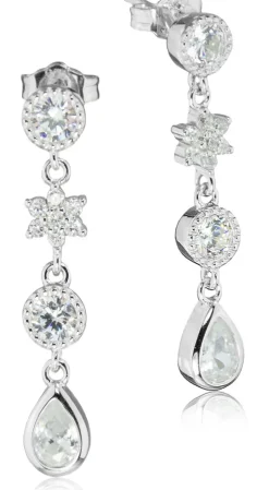 LUISIA® Ohrhänger "Sterne und Tropfen" mit Zirkonia 66986 - 925 Silber Ohrringe