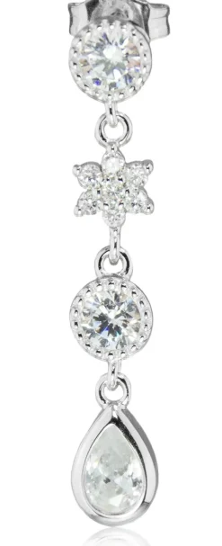 LUISIA® Ohrhänger "Sterne und Tropfen" mit Zirkonia 66986 - 925 Silber Ohrringe