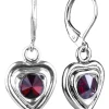 LUISIA® Ohrringe Lisanne Herzanhänger mit Kristallen von Swarovski® - Dunkelrot