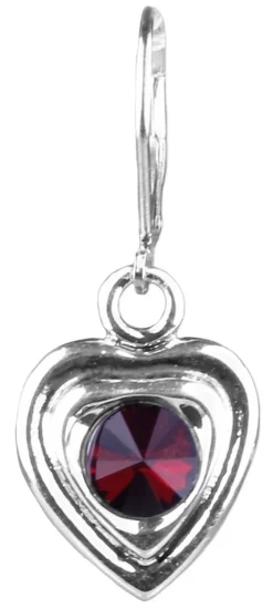 LUISIA® Ohrringe Lisanne Herzanhänger mit Kristallen von Swarovski® - Dunkelrot