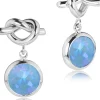 LUISIA® Ohrringe mit Knoten und Kristall von Swarovski® - Silber / Ocean Delite