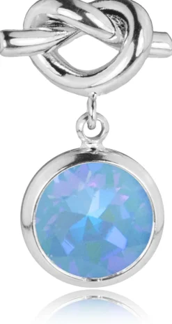 LUISIA® Ohrringe mit Knoten und Kristall von Swarovski® - Silber / Ocean Delite