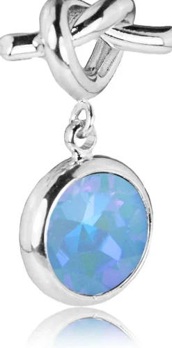 LUISIA® Ohrringe mit Knoten und Kristall von Swarovski® - Silber / Ocean Delite