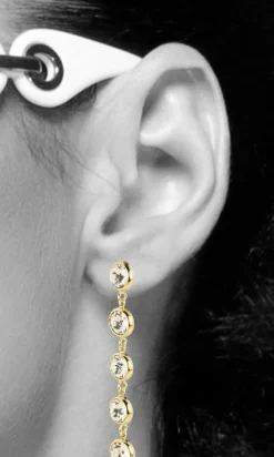 LUISIA® Ohrringe "Calanthe" mit fünf Kristallen von Swarovski® - Silber / Crystal