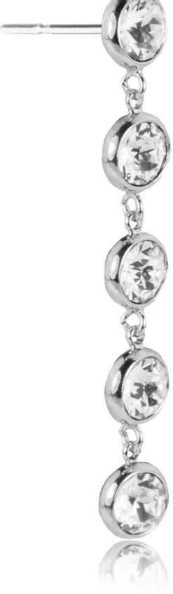 LUISIA® Ohrringe "Calanthe" mit fünf Kristallen von Swarovski® - Silber / Crystal