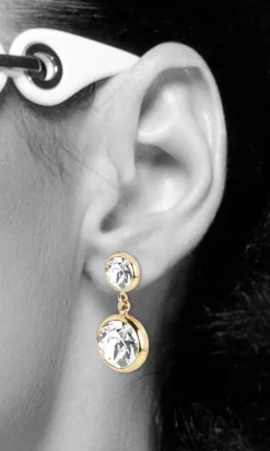 LUISIA® Ohrringe "Fjella" mit zwei Kristallen von Swarovski® - Silber / Lavender Delite