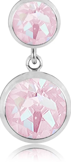 LUISIA® Ohrringe "Fjella" mit zwei Kristallen von Swarovski® - Silber / Lavender Delite