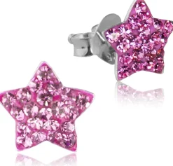 LUISIA® Ohrringe Stern mit Kristallen von Swarovski® - 925 Sterling Silber - Pink