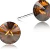 LUISIA® Ohrstecker mit Kristallen von Swarovski® - 6 mm Smoked Topaz / Dunkelbraun