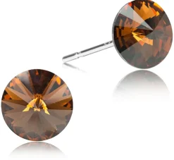 LUISIA® Ohrstecker mit Kristallen von Swarovski® - 6 mm Smoked Topaz / Dunkelbraun