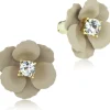 LUISIA® Ohrstecker Nelia mit Blumen - 16 Karat vergoldet Sand