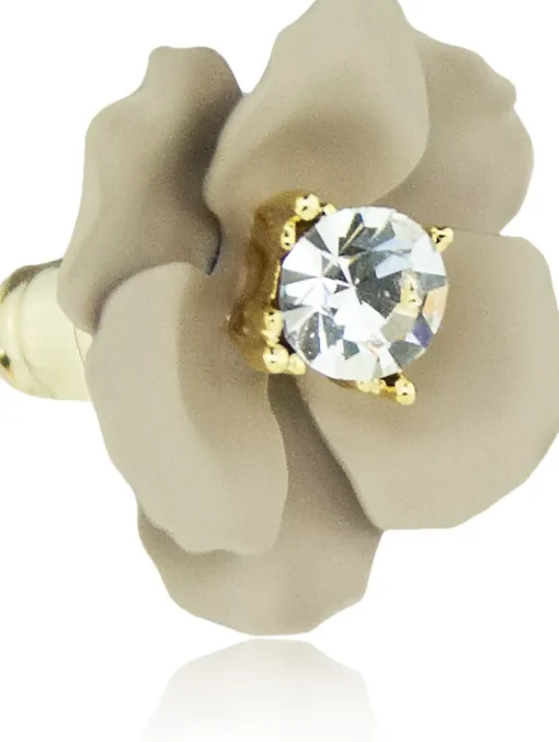 LUISIA® Ohrstecker Nelia mit Blumen - 16 Karat vergoldet Sand