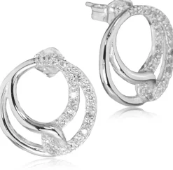 LUISIA® Ohrstecker "Infinity Ringe" mit Zirkonia 66523 - 925 Silber Ohrringe