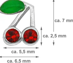 LUISIA® Ohrstecker "Kinder Ohrringe Kirschen mit Kristallen von Swarovski®" 925 Silber