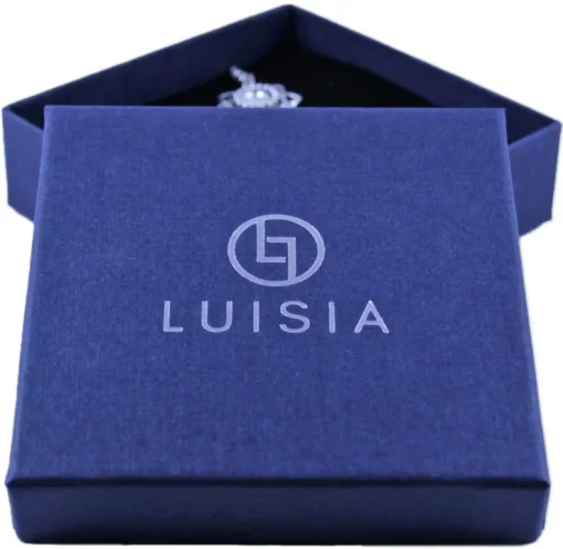 LUISIA Perlenkette Eva mit Herzanhänger - Silbergrau