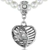 LUISIA® Perlenkette "Ariela" mit Herzanhänger | Brautschmuck Halskette Collier zu Dirndl Brautkleid