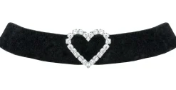 LUISIA® Samt Kropfband mit Strass Herz aus Swarovski® Elements - Schwarz | Damen Halskette Schmuck