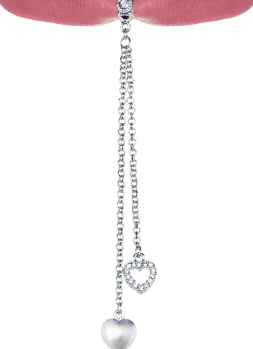 LUISIA® Samt Kropfband "Mattea" mit Kristallen von Swarovski® 48206 | Rosa - mit Herz Ketten