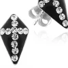 LUISIA® Schwarze Ohrringe mit Kreuz aus Kristallen von Swarovski® - 925 Sterling Silber