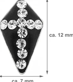 LUISIA® Schwarze Ohrringe mit Kreuz aus Kristallen von Swarovski® - 925 Sterling Silber
