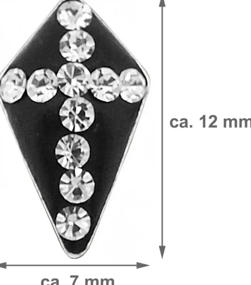 LUISIA® Schwarze Ohrringe mit Kreuz aus Kristallen von Swarovski® - 925 Sterling Silber