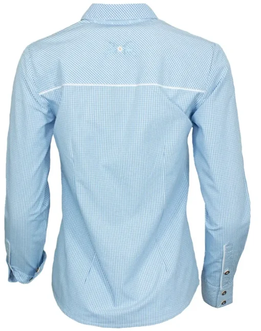 Maddox Damen Langarm Trachtenbluse Innsbruck - Hellblau Sky