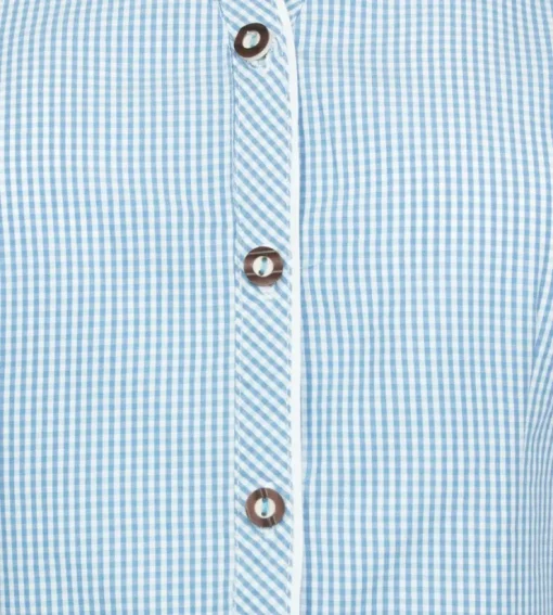 Maddox Damen Langarm Trachtenbluse Innsbruck - Hellblau Sky