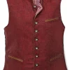 MADDOX Herren Leinen Trachten Weste "Oliver" | Weinrot