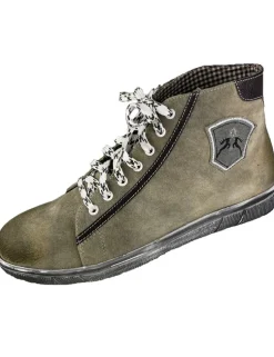 MADDOX Herren Trachten Leder Schuhe Hohe Sneaker "Marinus" | Stein