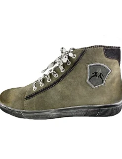 MADDOX Herren Trachten Leder Schuhe Hohe Sneaker "Marinus" | Stein