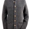 MADDOX Herren Trachten Strickjacke "Altishofen" mit Stehkragen | Kiesel Braun