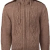 MADDOX Herren Trachten Strickjacke "Waidsee" mit Kapuze | Braun