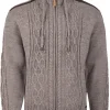 MADDOX Herren Trachten Strickjacke "Waidsee" mit Kapuze | Grau