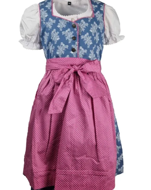 MADDOX Kinder Dirndl "Gabriella" 3-tlg. mit Bluse | Blau Beere