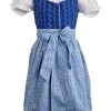 MADDOX Kinder Dirndl "Gabriella" 3-tlg. mit Bluse | Blau Weiß