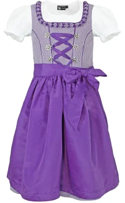 MADDOX Kinder Dirndl "Zillertal" 3-tlg. | Lila Weiß