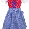 MADDOX Kinder Dirndl "Zillertal" 3-tlg. | Blümchenmuster Blau Rot