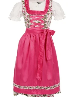 MADDOX Kinder Dirndl "Zermatt" 3-tlg. | Streublümchen Pink Weiß
