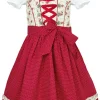 MADDOX Kinder Dirndl "Zermatt" 3-tlg. | Streublümchen Creme Rot