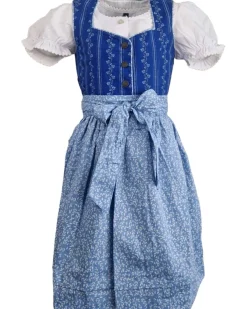 MADDOX Kinder Dirndl "Gabriella" 3-tlg. mit Bluse | Blau Weiß