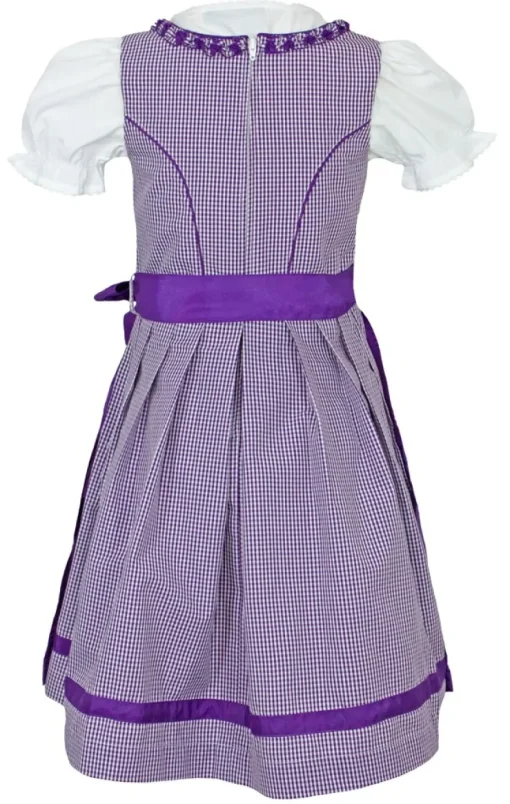 MADDOX Kinder Dirndl "Zillertal" 3-tlg. | Lila Weiß