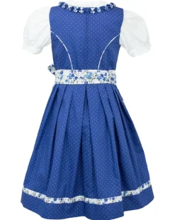 MADDOX Kinder Dirndl "Zillertal" 3-tlg. | Blümchenmuster Blau Weiß