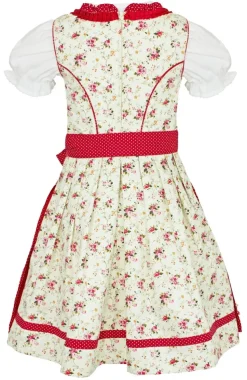 MADDOX Kinder Dirndl "Zermatt" 3-tlg. | Streublümchen Creme Rot