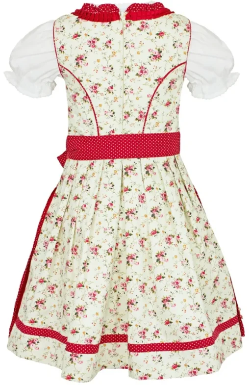 MADDOX Kinder Dirndl "Zermatt" 3-tlg. | Streublümchen Creme Rot