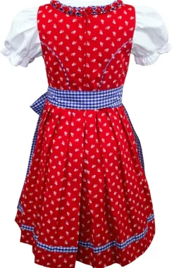 MADDOX Kinder Dirndl "Zillertal" 3-tlg. | Blümchenmuster Blau Rot