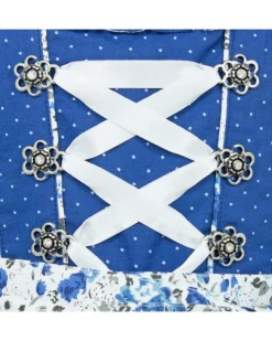 MADDOX Kinder Dirndl "Zillertal" 3-tlg. | Blümchenmuster Blau Weiß