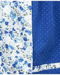 MADDOX Kinder Dirndl "Zillertal" 3-tlg. | Blümchenmuster Blau Weiß