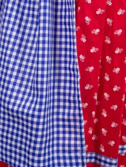 MADDOX Kinder Dirndl "Zillertal" 3-tlg. | Blümchenmuster Blau Rot
