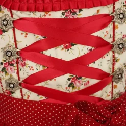 MADDOX Kinder Dirndl "Zermatt" 3-tlg. | Streublümchen Creme Rot